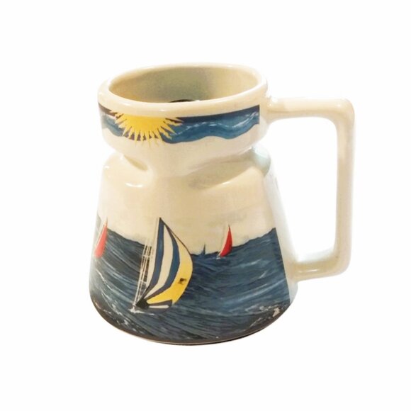 Galleyware Nautical Ceramic Travel Mug With Lid and Anti-Skid Base-16 oz - Picture 1 of 12